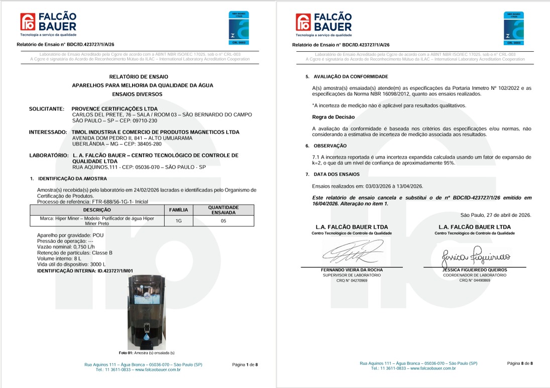 Laudo Técnico — Relatório de Ensaio Falcão Bauer